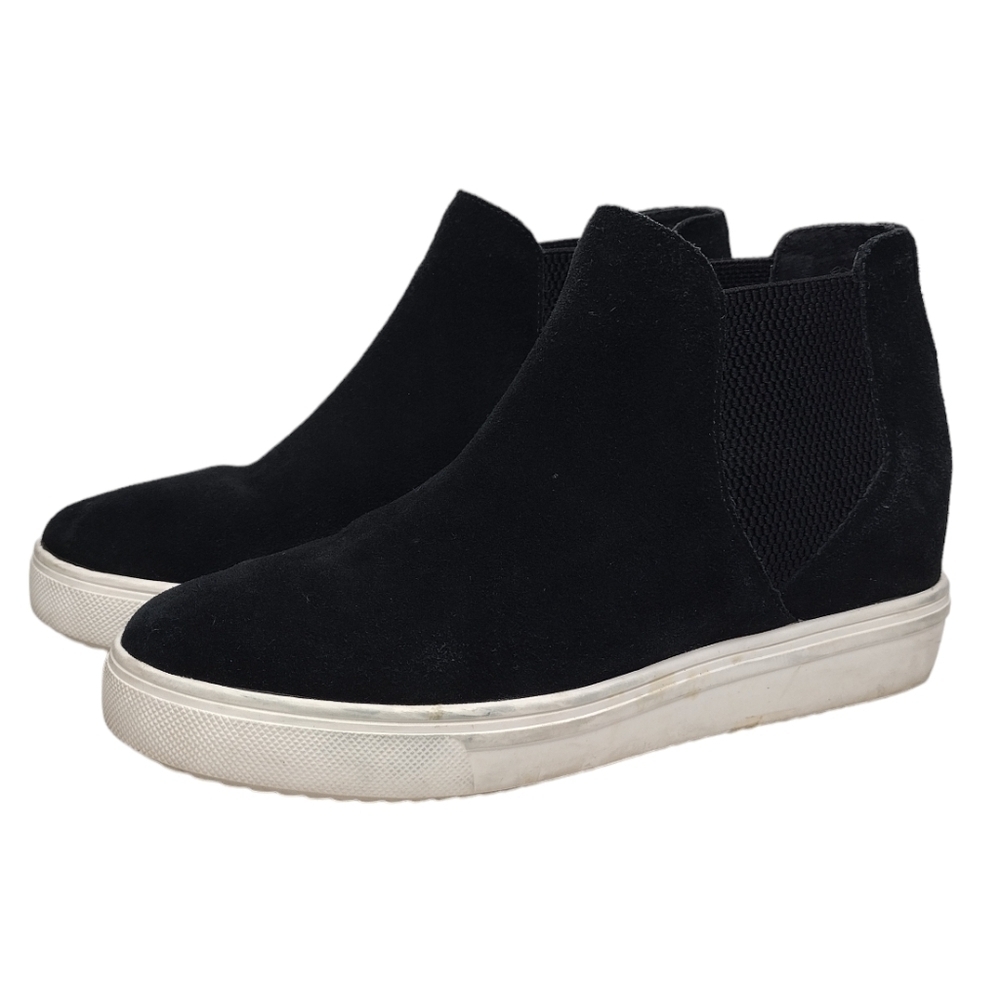 Steve Madden Sultan Women's Black Suede Chelsea Ankle Sneaker Shoes Size 8M - Picture 1 of 13